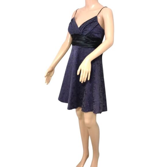 Y2K Speechless Flared Dress Sz 7 Fairy Grunge Dark Romantic HOCO Purple Brocade - Picture 7 of 16